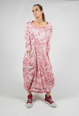 Tulip Hem Jersey Dress in Cherry Print