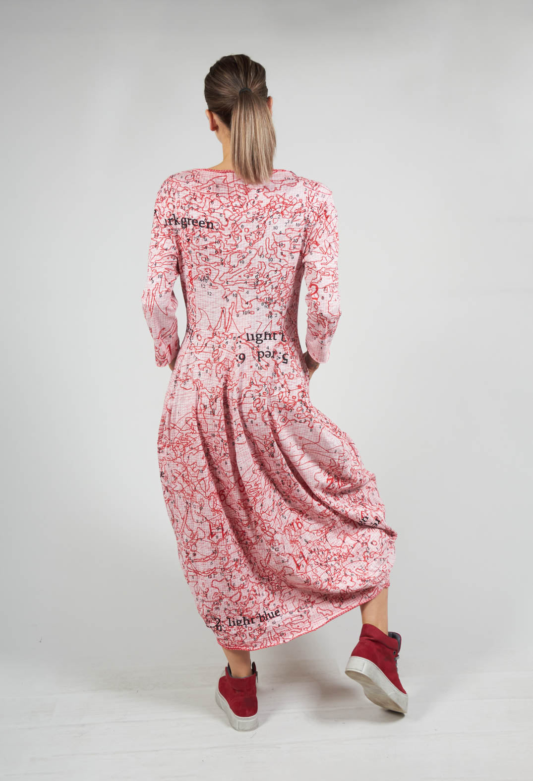Tulip Hem Jersey Dress in Cherry Print