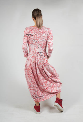 Tulip Hem Jersey Dress in Cherry Print