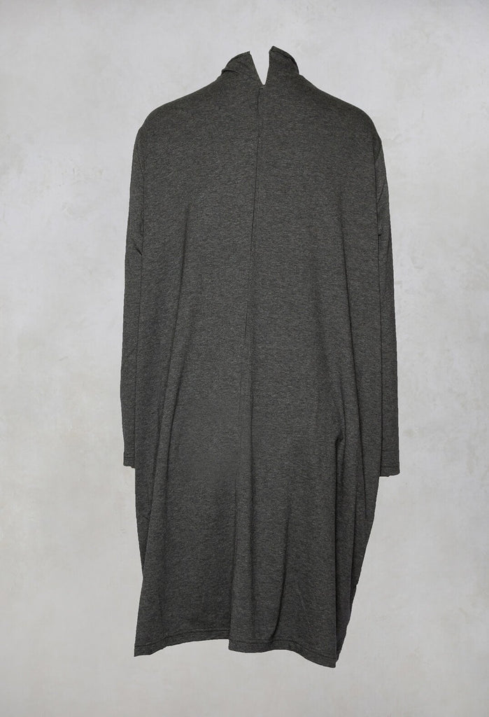 Tunic Jumper Dress with Print in Grey and White