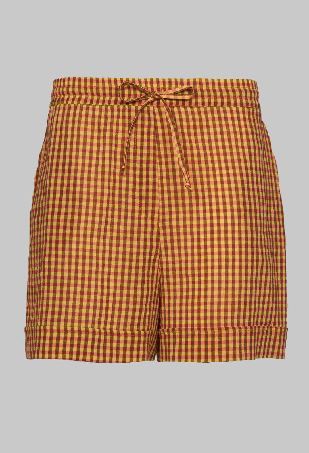 Beatrice B orange check shorts 
