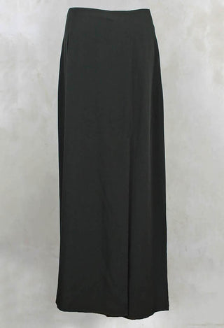 Long Length Skirt with Split in Moss Green