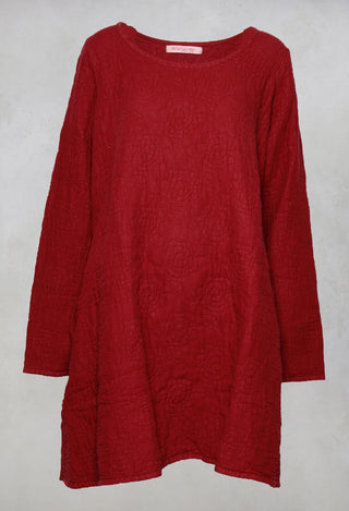 Urklang Textured Dress in Marone Red