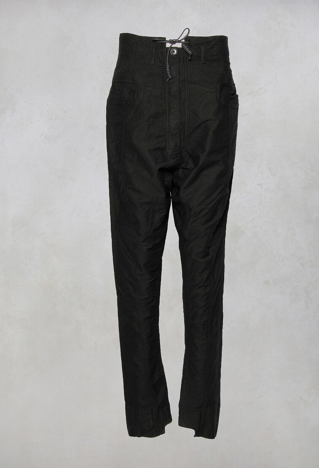 Utility Dropcrotch Trousers in Black Print