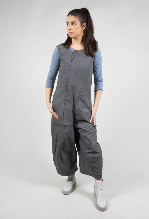 Utility Jumpsuit with Zip Detail in Black Check
