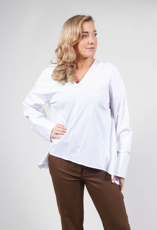 V-Neck Tailored Top in Bianco