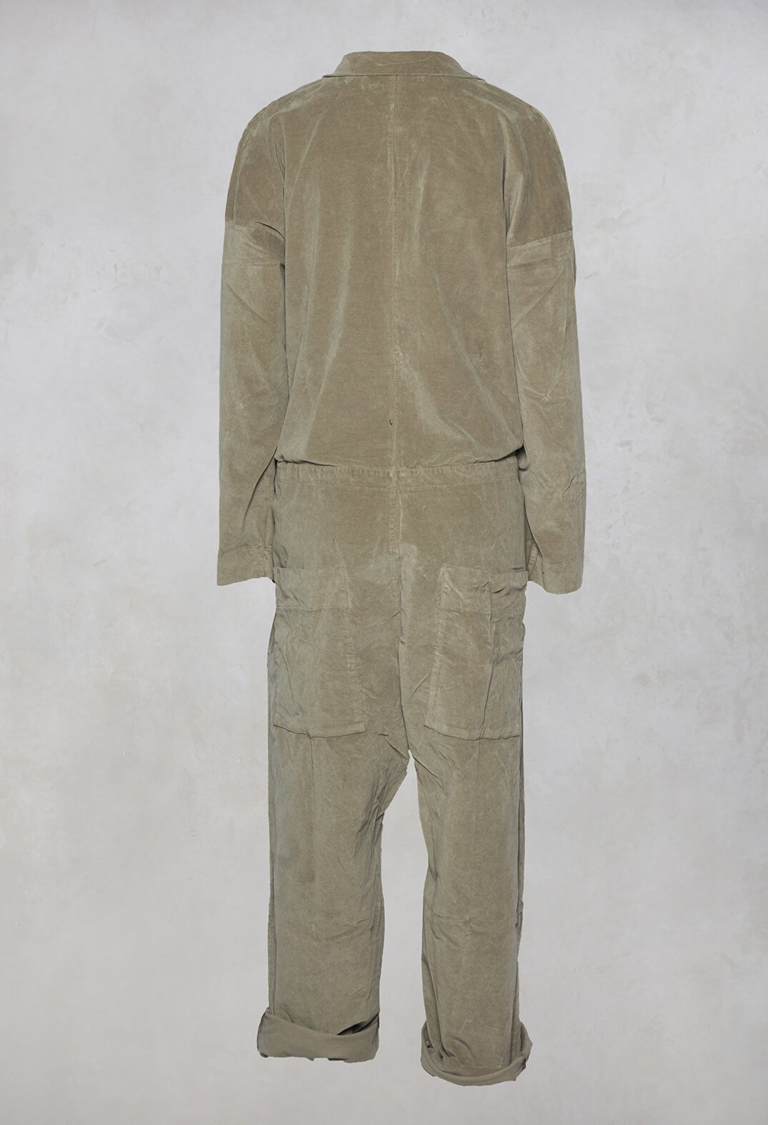 Velvet Collar Jumpsuit in Marron Glace