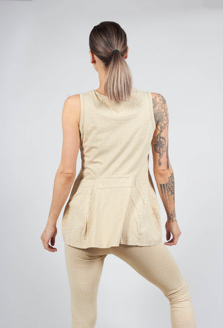 Vest Top with Flared Hemline in Corn Print