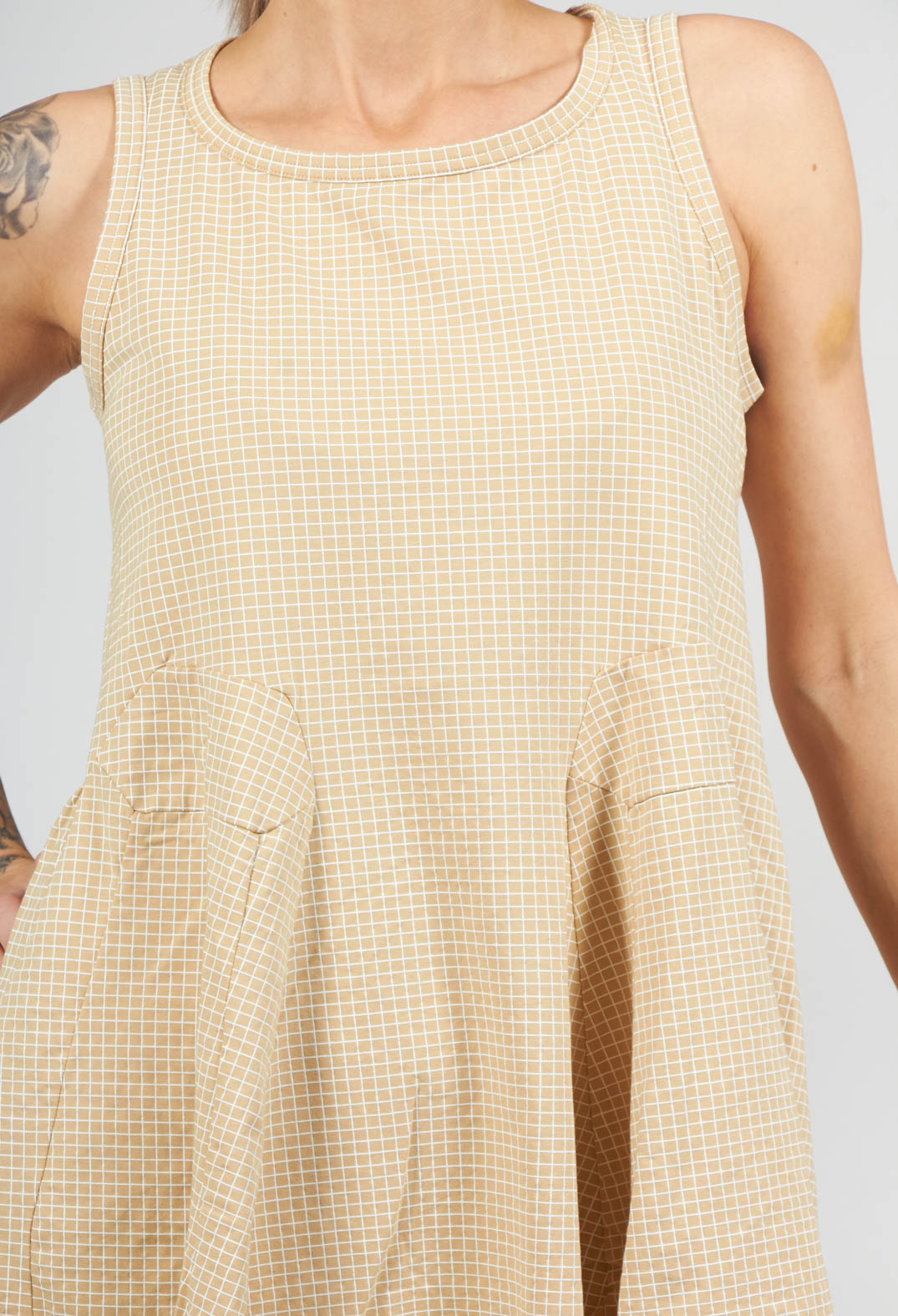 Vest Top with Flared Hemline in Corn Print