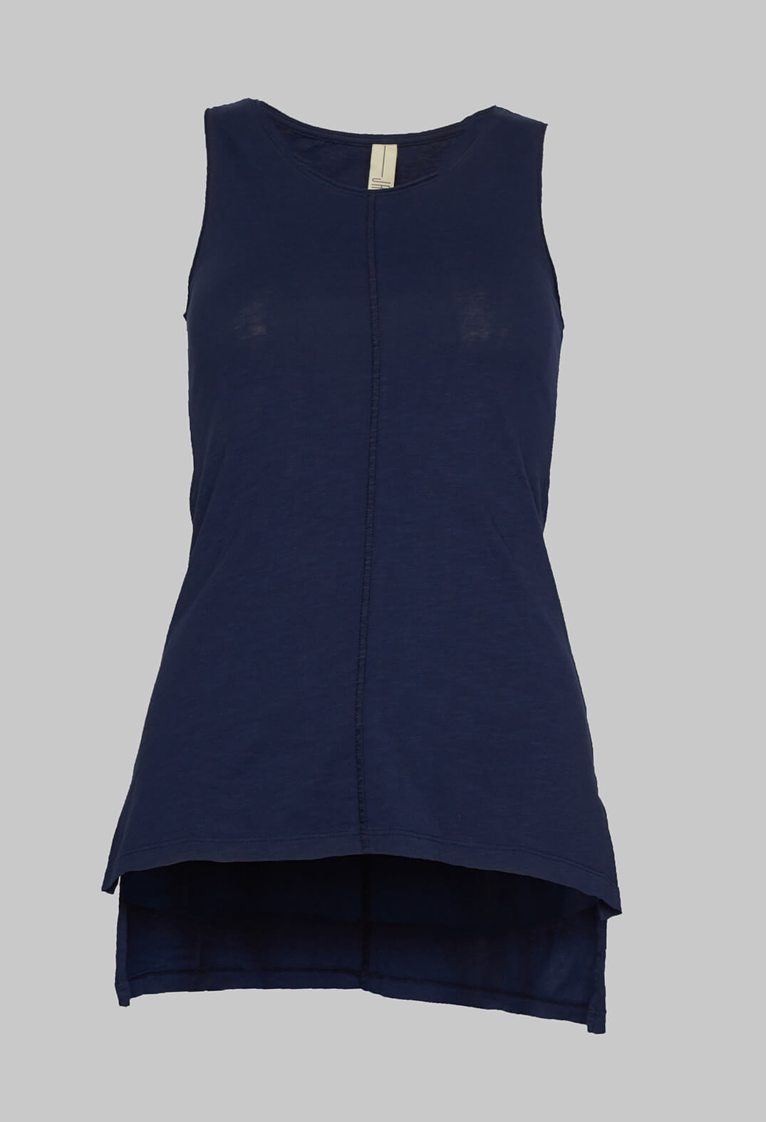 Vest Top with High Low Hem in Cobalt