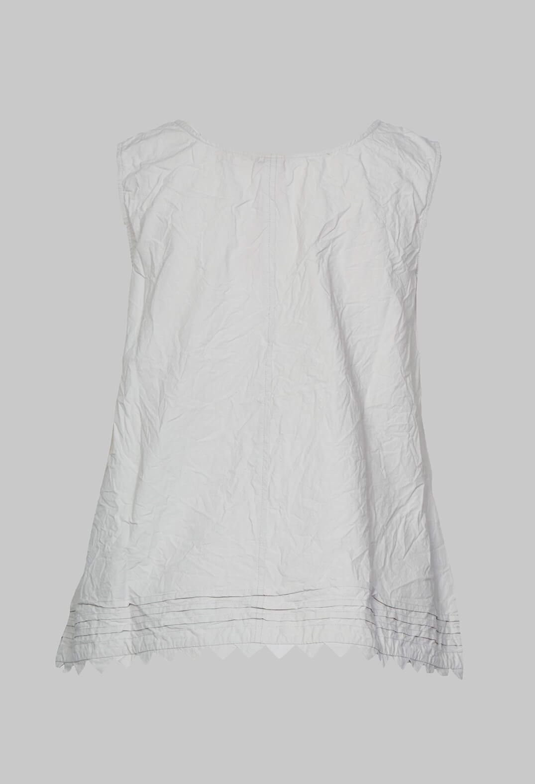 Vest Top with Scalloped Hemline in Light Blue