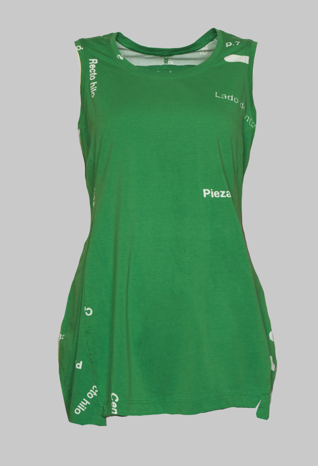 Vest Top with Waterfall Hemline in Apple Print