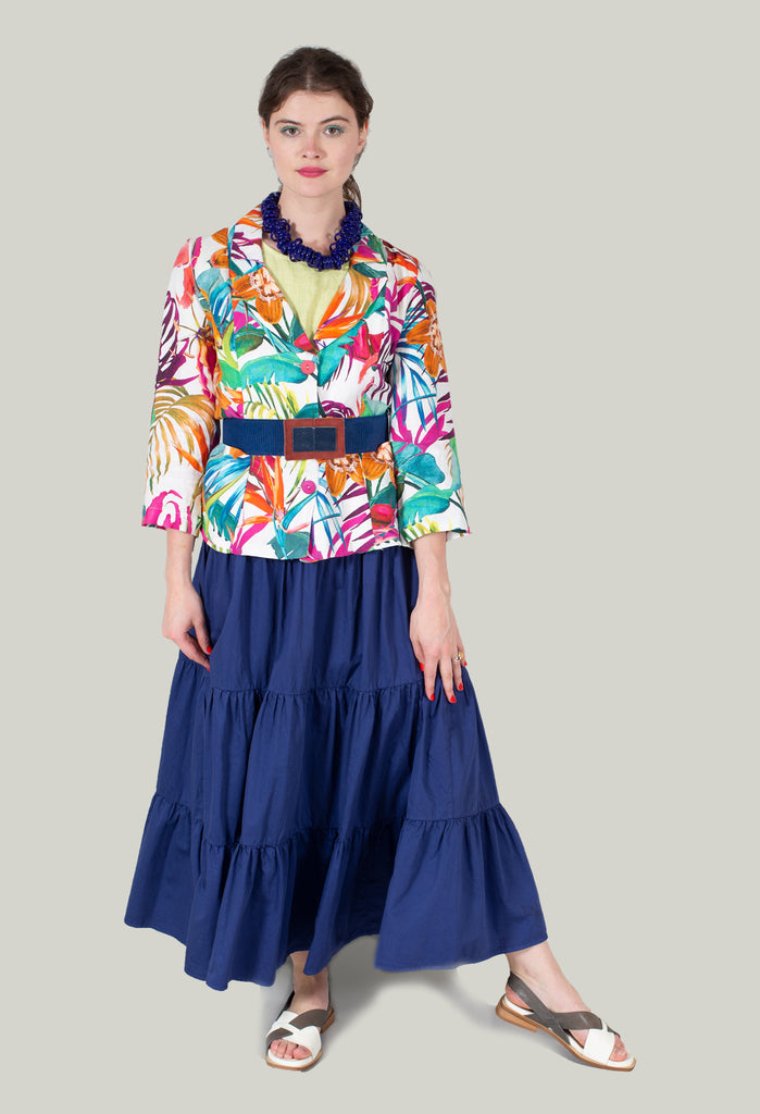 Printed Linen Jacket in Multi