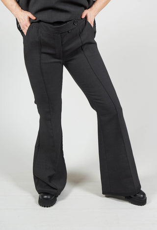 Long Wide Leg Trousers in Charcoal