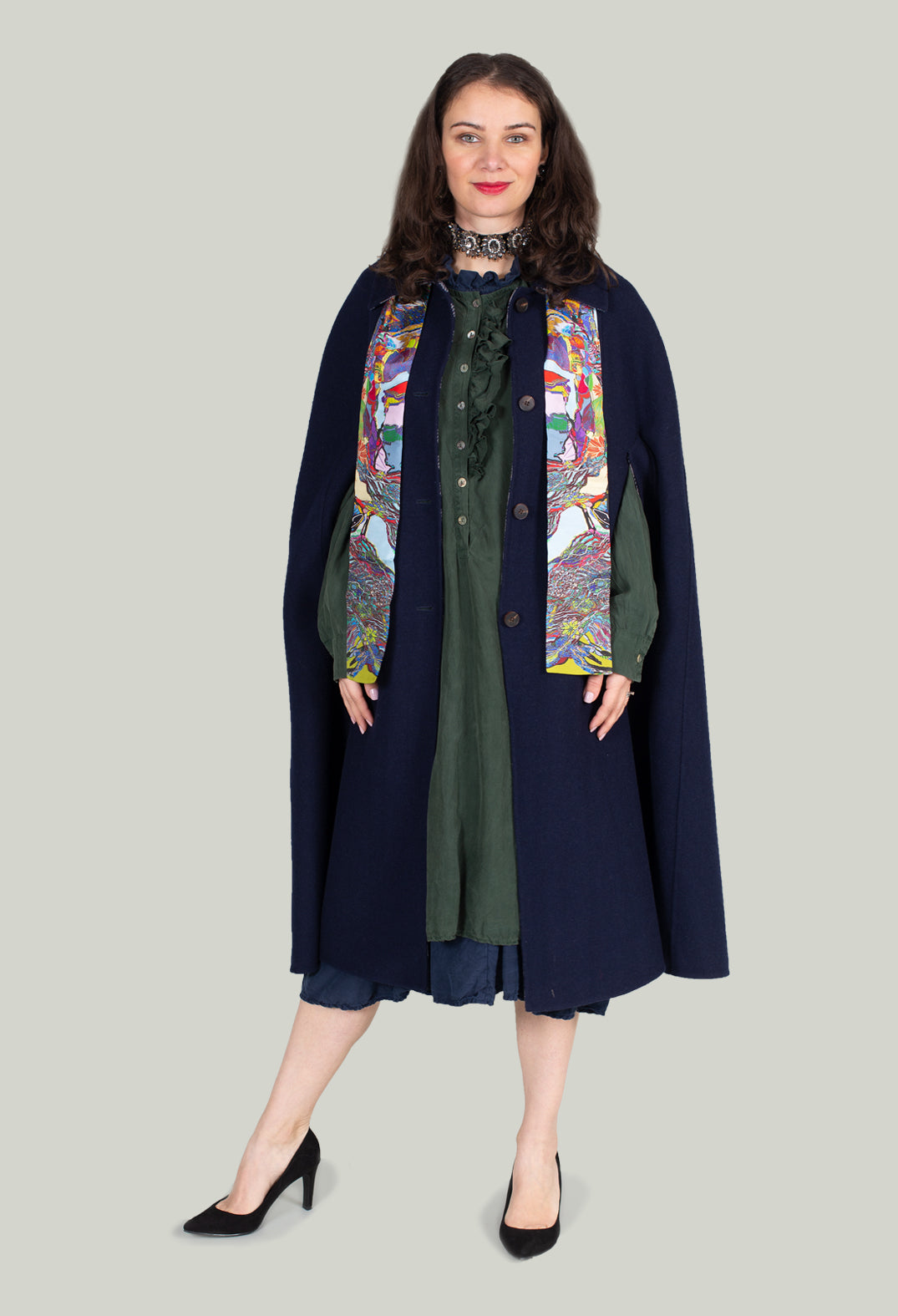 Silk Midi Dress in Springen