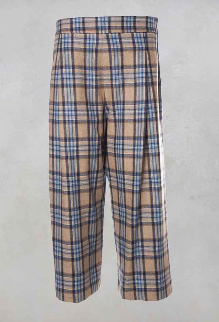 Wide Check Culottes in Blue