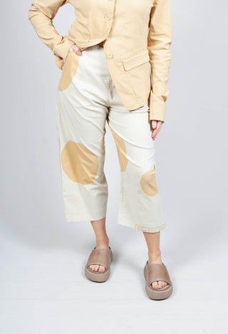 Wide Leg Cropped Trousers in Corn Print