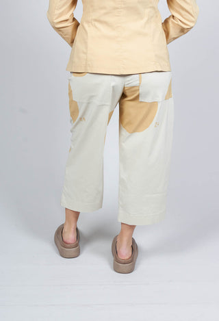 Wide Leg Cropped Trousers in Corn Print