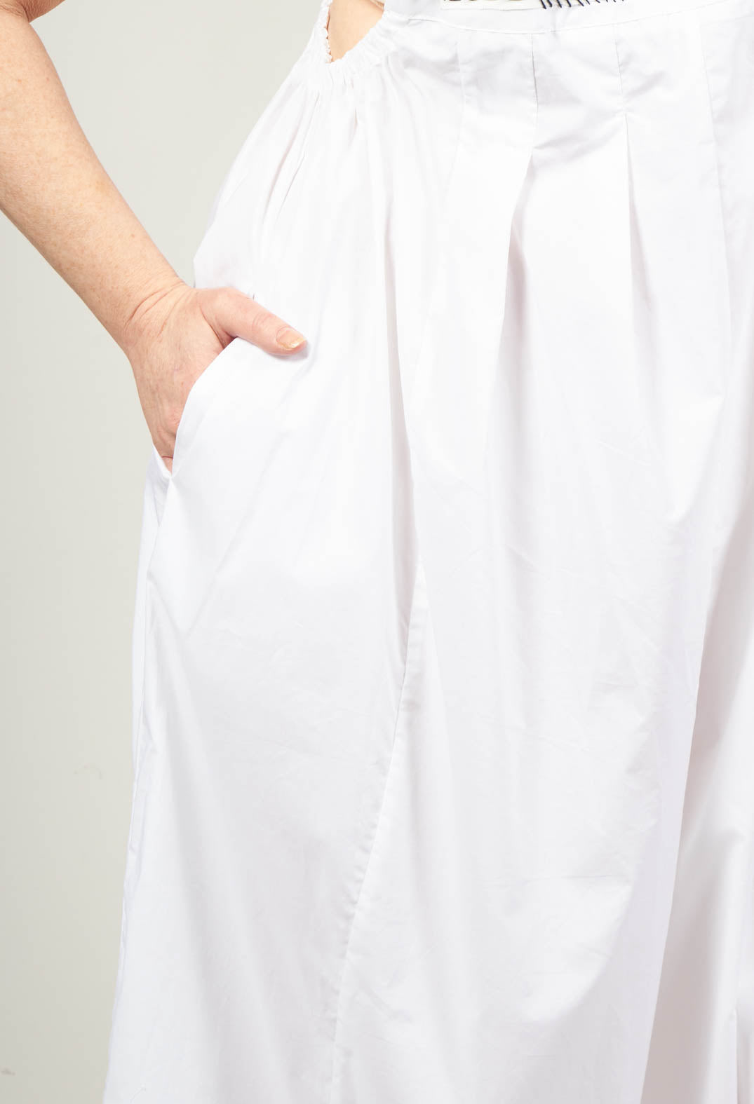 Wide Leg Drop Crotch Jumpsuit in White
