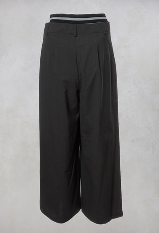 Wide Leg Tailored Trousers in Shadow