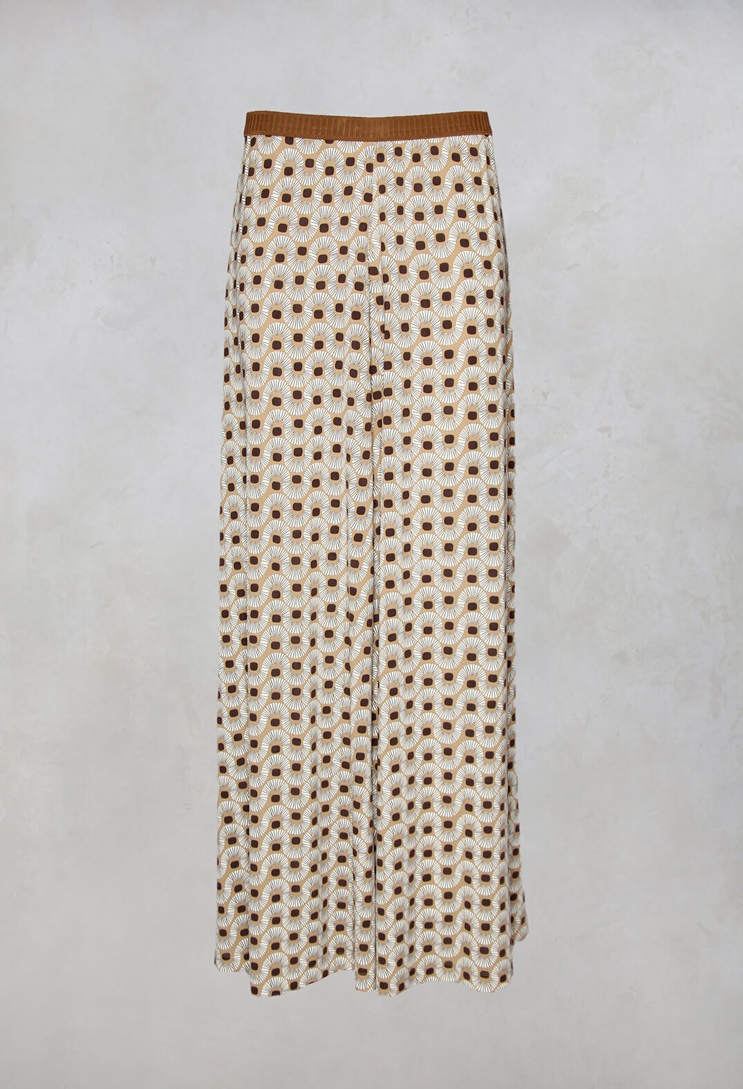 Wide Leg Trousers in Beige/Bianco