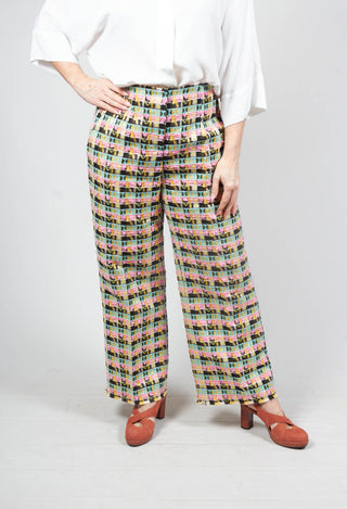 Beatrice B wide leg trousers in black multicolour