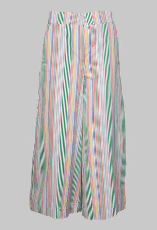 multi colour stripe trousers with wide leg fit