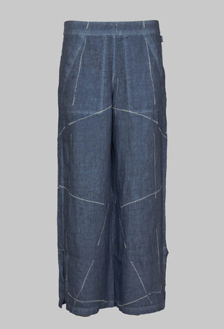 Wide Leg Trousers with Side Pockets in Bluebell