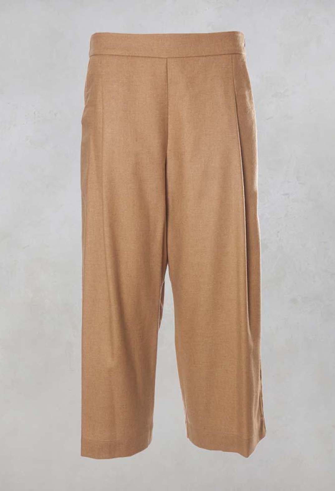 Wide Leg Woven Culottes in Beige