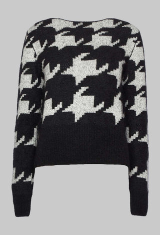 Wide Neck Jumper in Black and White