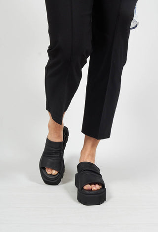 Wide Strap Sandal in Gasoline Nero