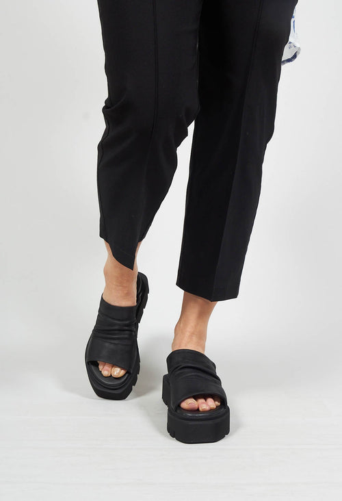 Wide Strap Sandal in Gasoline Nero