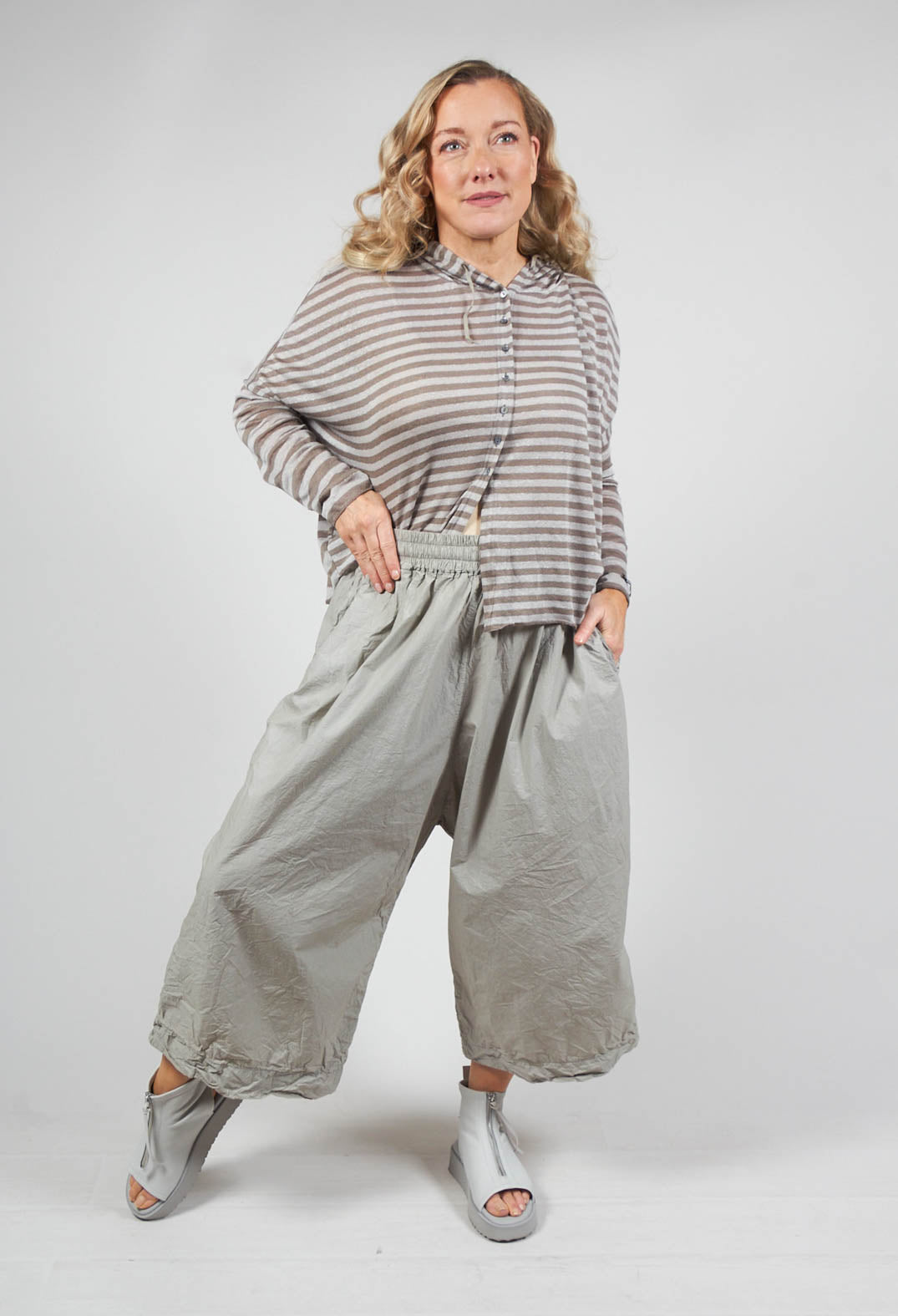 Wide Trousers TC in Stone Grey