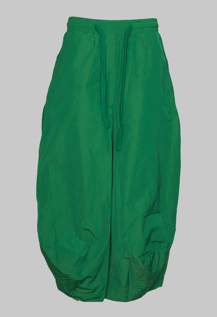 Wide Tulip Shape Trousers with Elasticated Waist in Apple