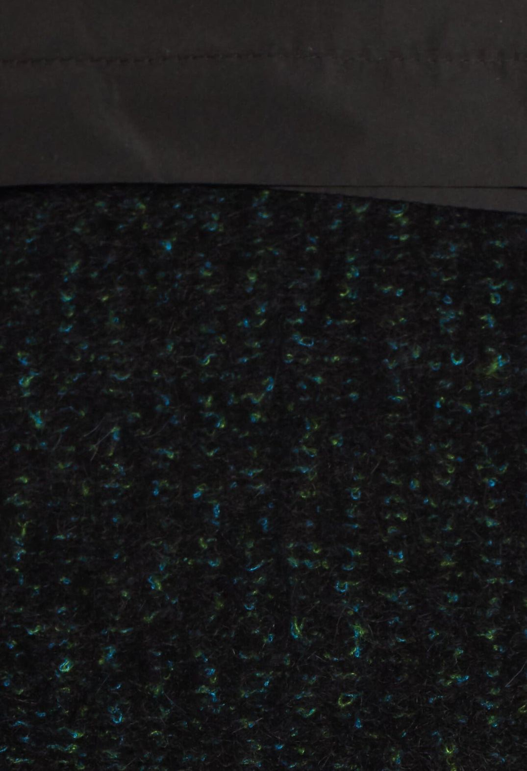 Wool Vest with Contrasting Cowl Neck in Black Dark Green