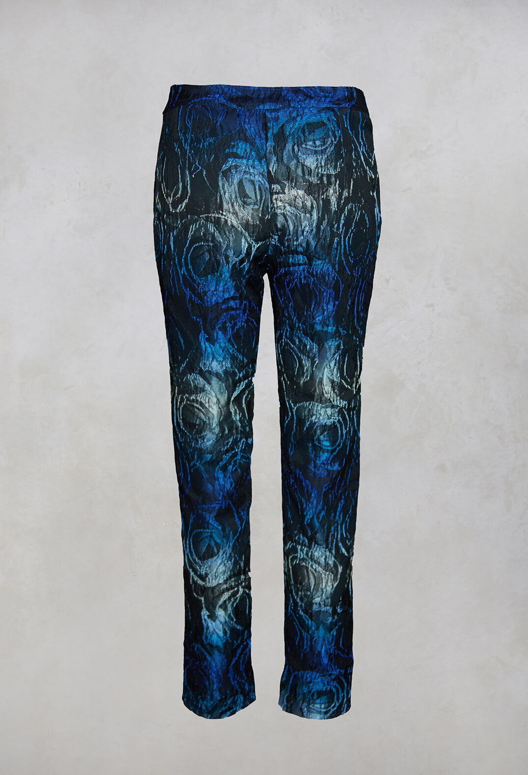 Floral Straight Leg Trousers in Electric Blue