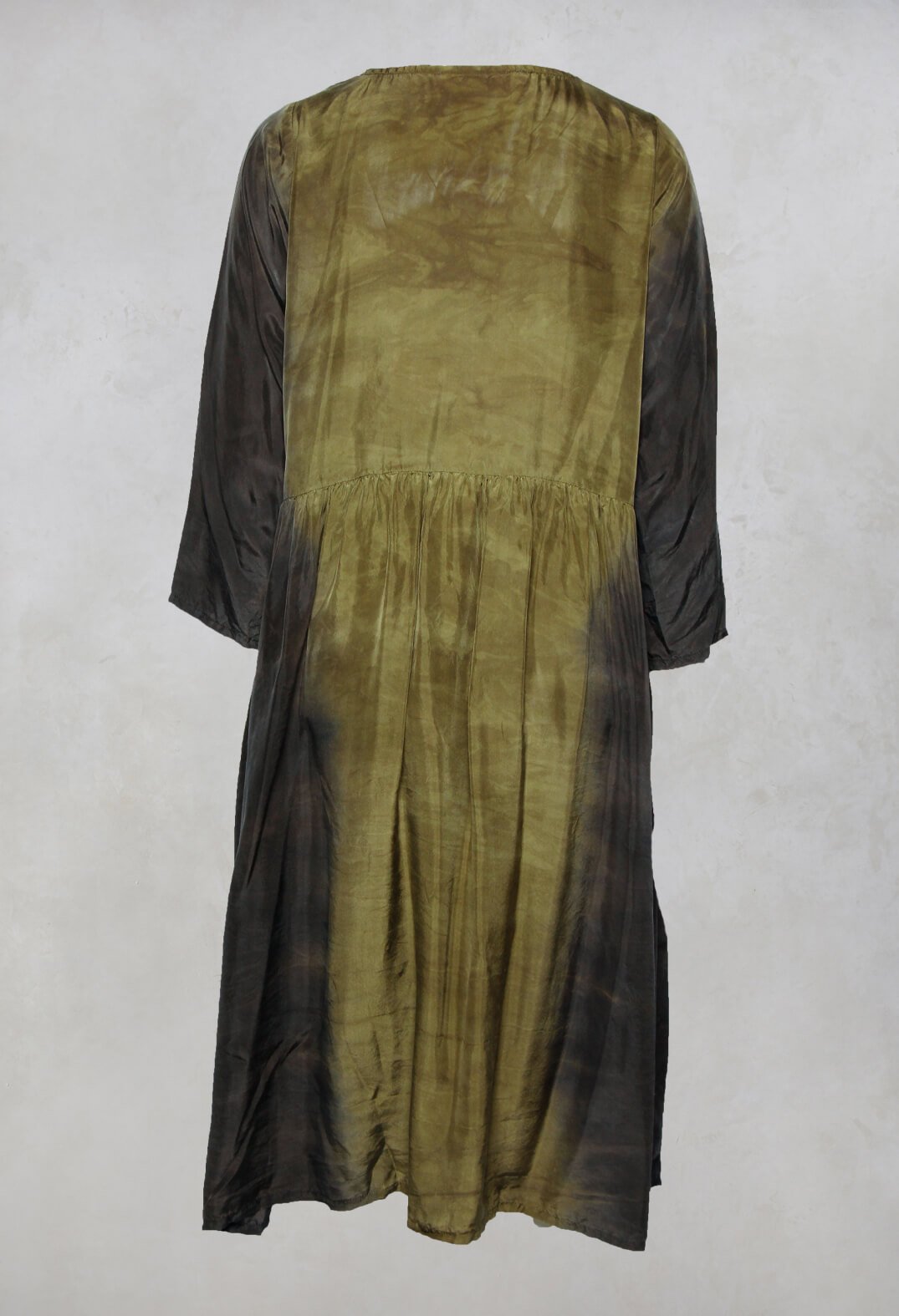 Zuseen Silk Dress in Avocado Brown