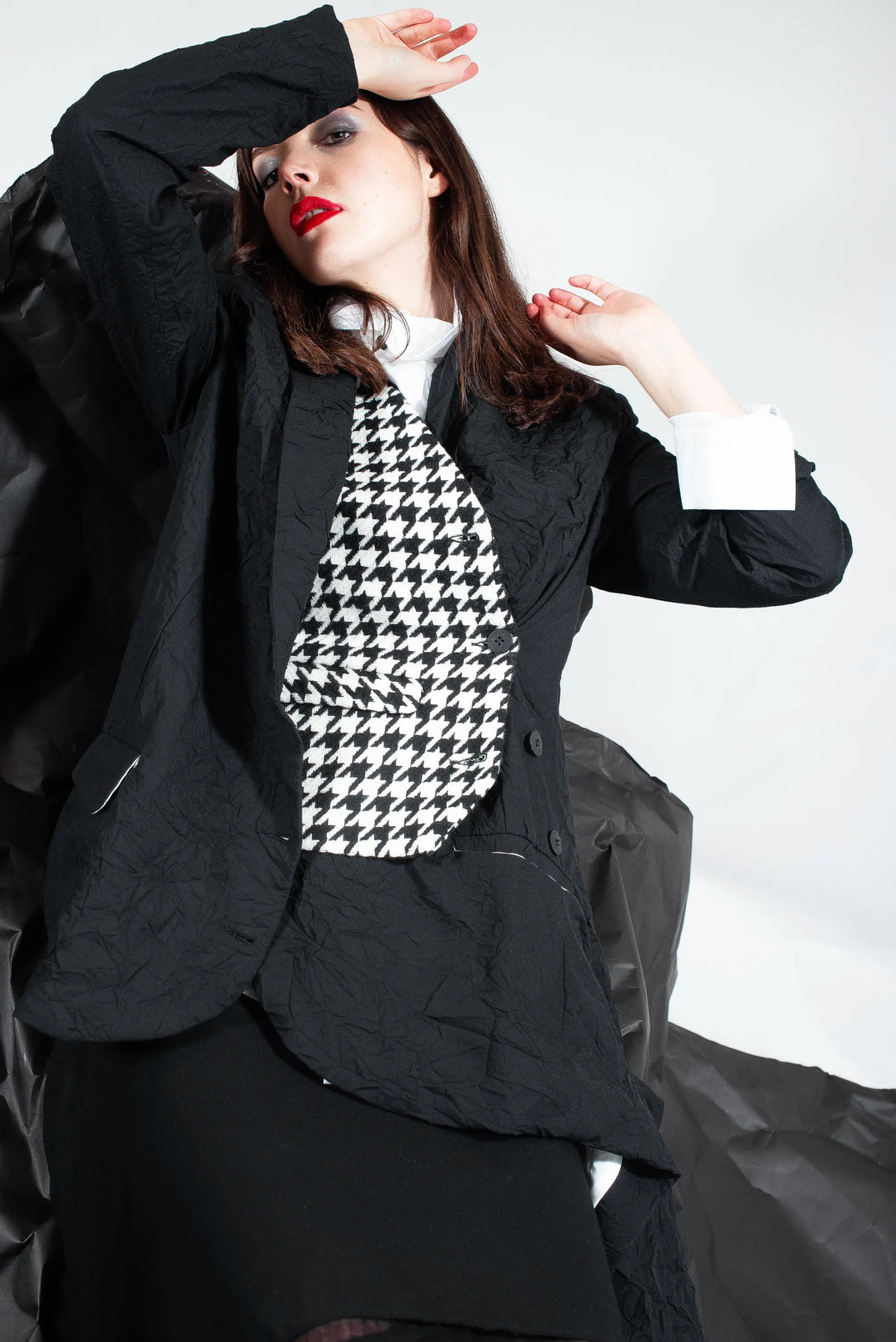 Hounds Tooth Printed Waistcoat in 1000