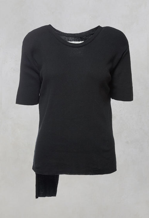 Colmar Jersey T Shirt with Ribbed Effect in Black