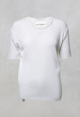 Colmar Jersey T Shirt with Ribbed Effect in White