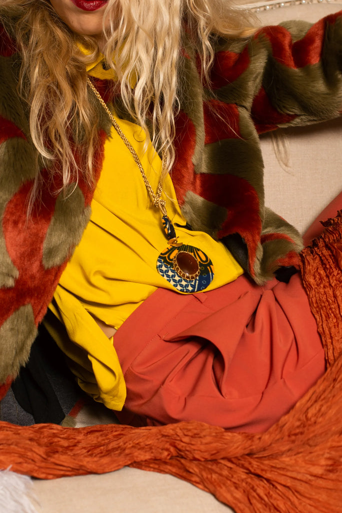 Silk Blouse in Senape Chiaro Flair