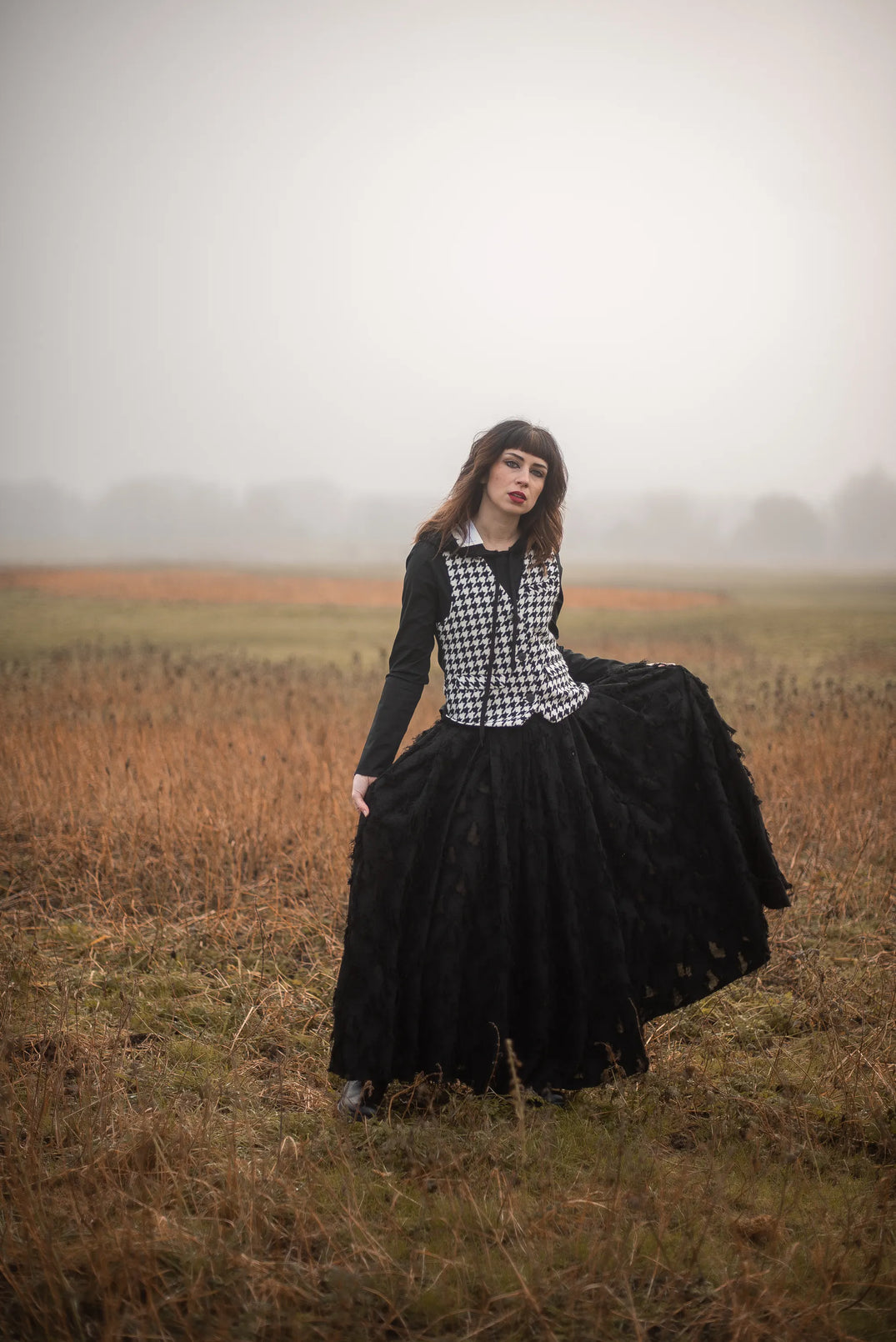 Hounds Tooth Printed Waistcoat in 1000