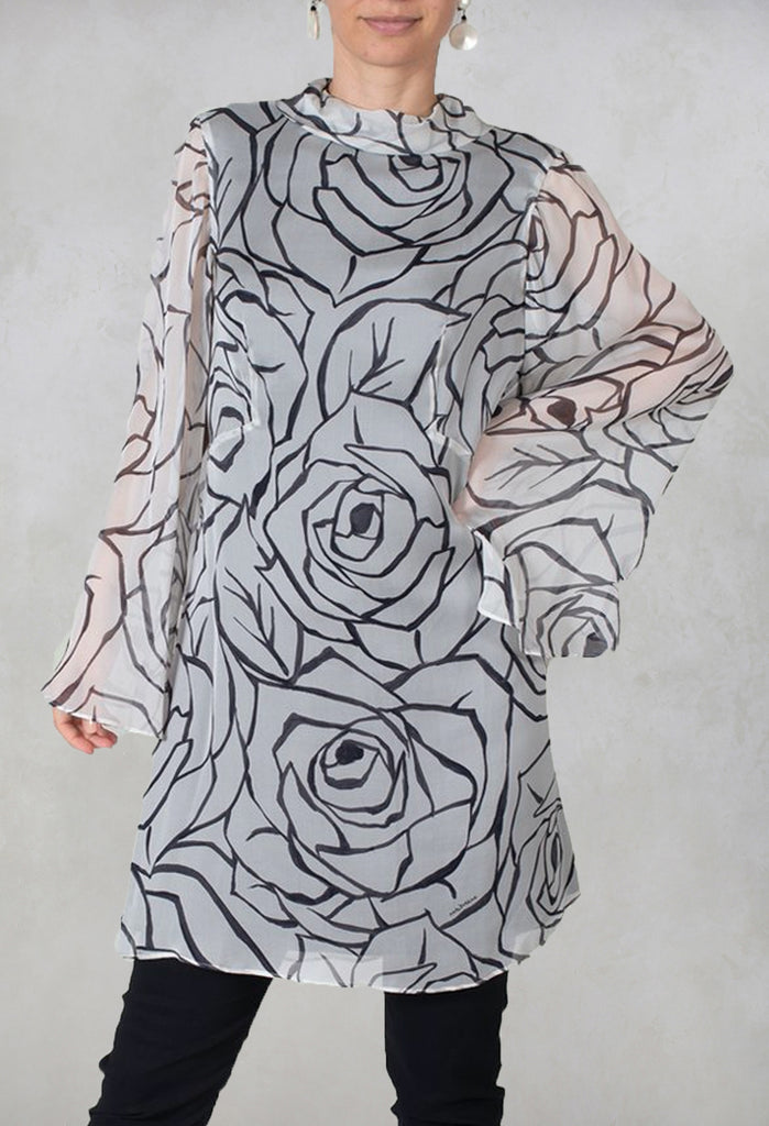 Graphic Dress in Naturale / Nero