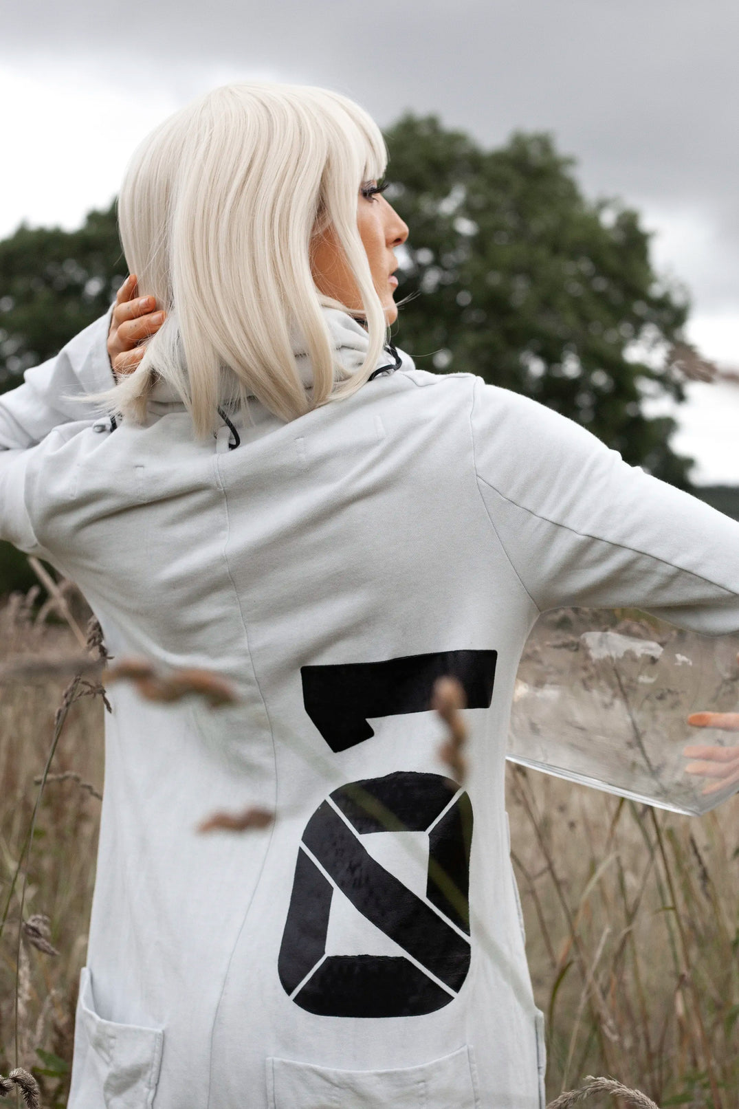 Logo Jumpsuit with Roll Neck in Birch Print