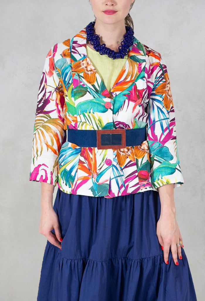 Printed Linen Jacket in Multi