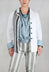 Jacket with Drawstring Back in White Stripe