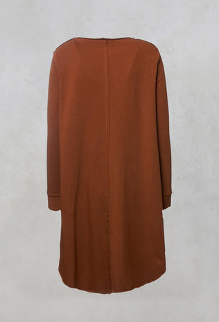 Open Front Knit with Long Sleeves in Burnt Orange