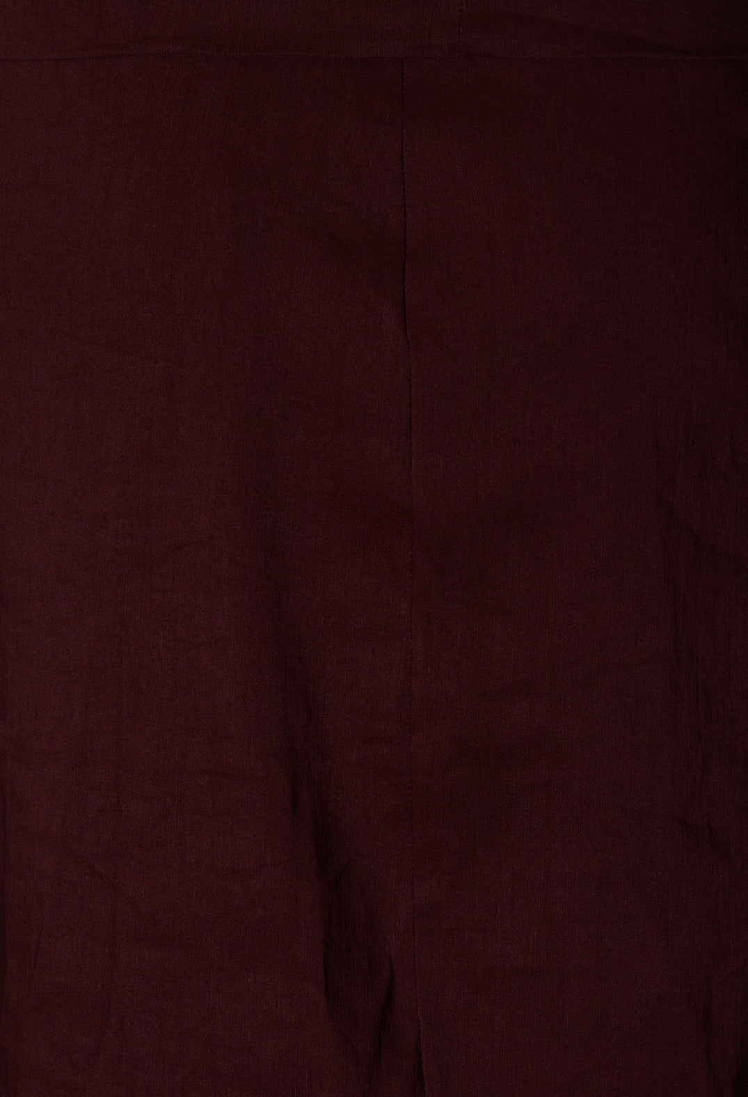 Knee Length Skirt with Folded Waistband in Burgundy