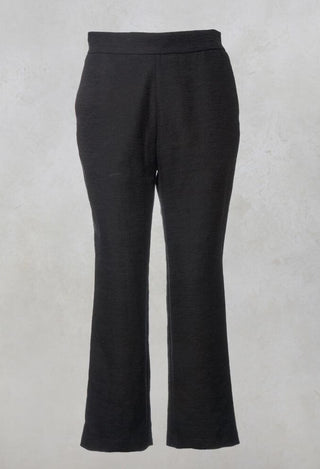 Straight Leg Trousers with Elasticated Back in Black