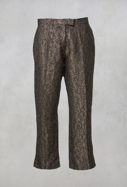 Straight Leg Trousers in Gold Mix